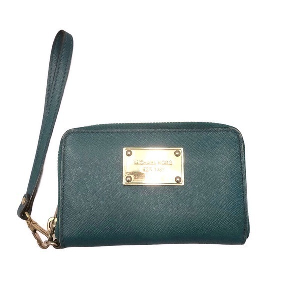 Michael kors green wristlet wallet clutch - Picture 1 of 12
